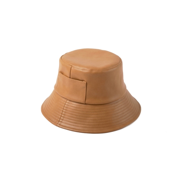 LACK OF COLOR WAVE BUCKET HAT - TAN VEGAN LEATHER SIZE 60CM(L-XL) - Picture 3 of 12